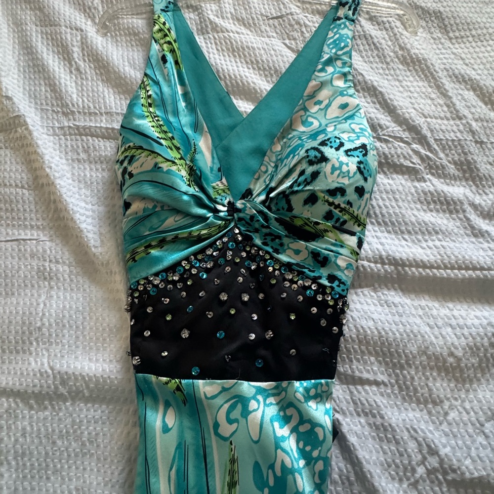 Kiss Formal Turquoise and Black Dress